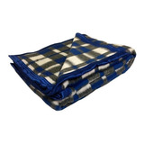 Cobertor Guaratinguetá Boa Noite Cor Azul Royal Com Design Xadrez De 2.2m X 1.8m