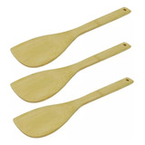 Espatula Utensilio De Madera Cocina 30 Cm Color Marrón Claro