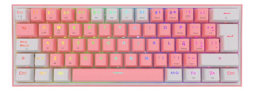 Teclado Mecánico Redragon 60% Fizz Pro K616rgb Pink/white Wl