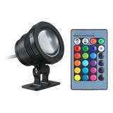 Luz Subacuática Led Rgb 12v 10w Ac/dc Con Control Remoto, 16