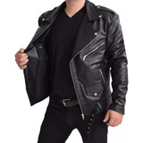 Jaqueta De Couro Masculina Rock Black Edition Couro Legitimo