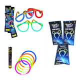 24 Lentes Flúor  + 12 Orejas Flúor + 100 Pulseras + Envio