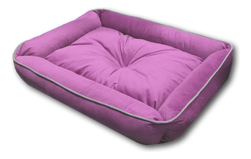 Cama Grande Para Perro O Gato Tapicería De Sofá Resistente Color Rosa