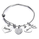 Brazalete - Luvalti Grandma Nana Love Heart Charm Bracelet A