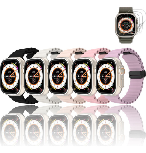 5 Pulseiras Ocean + Película Para Apple Watch Ultra Se 9 8 7