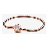 Pulseira Pandora Ouro Rosa Fecho Coroa 17cm Original