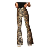 Pantalones Casuales Para Mujer Con Estampado De Leopardo, Ci