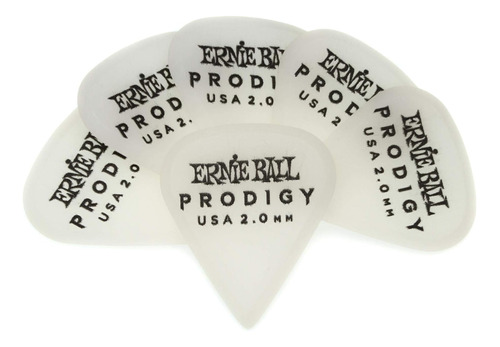 Púas De Guitarra Ernie Ball Prodigy, Afiladas, Blancas De 2