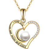 Collar De Corazón De Oro De 14 Quilates Para Mujer Te Amo Ha