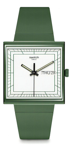 Reloj Swatch What If...green? So34g700 Hombre Mujer Suizo Color De La Malla Verde Color Del Bisel Verde Color Del Fondo Blanco