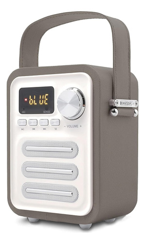 Bocina Bluetooth Portátil Retro Knz, Diseño Vintage, True W