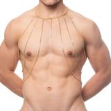 Harness Ricok De Aço Dourado Colar Masculino Corrente Grossa