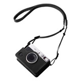 Funda Negra De Piel Integral Para Fujifilm Instax Mini Ev