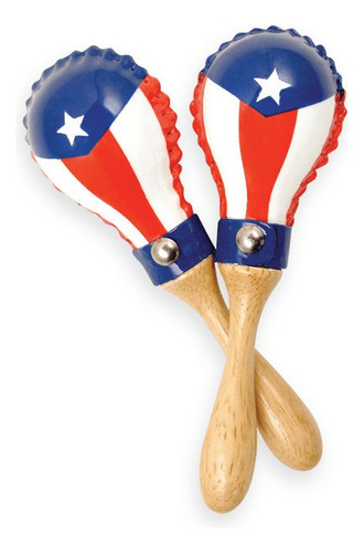 Lp Mini Maracas De Cuero Bandera De Puerto Rico Lp285-pr