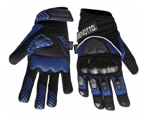 Guantes Ciclista Benotto  Gel Con Protector Azul/negro