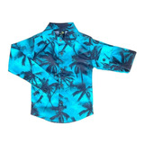 Camisa Coqueiros Azul Claro Infantil Menino