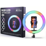 Aro De Luz 13 Pulgadas Rgb Con Tripie Y Soporte Celular, Led