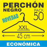 Perchas De Alambre - Perchón X50 Económica - Color Negro
