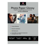 Papel Fotográfico  Adhesivo Carta Glossy Brillante 135g 1 Pq