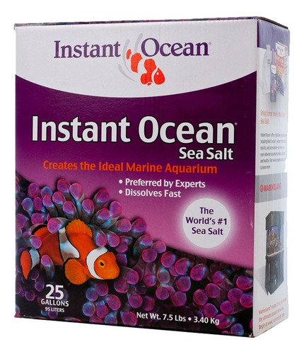 Sal Sintetica Para Acuarios Instant Ocean 3,40kg / 95lts