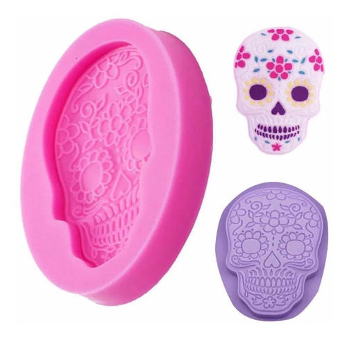 Molde Silicón Para Fondant, Resina,pasta | Calavera Decorada