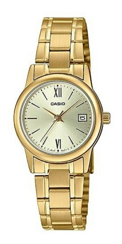 Reloj Casio De Dama Modelo Ltp-v002 Metalico Dorado