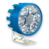 Faro 6 Led Redondo 12w Auto Moto Funcion Fijo Y Estrobo