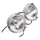 Par De Faros Auxiliares Motos Chopper Con Visera Nuevos!!