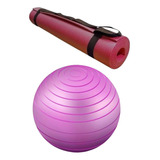 Bola Inflavel Exercicios Tapete Yoga 170x60cm Espessura 5mm Cor Vermelho Roxa
