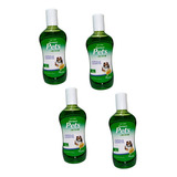 Pack 4 Shampoo Pets Aloe Acondicionador Antipulgas 250 Ml