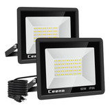 Pack 2 Luces Led 60w Exteriores 6000lm 6000k Ip66 Seguridad