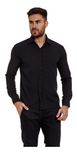 Camisa Social Masculina Slim Fit Sem Bolso Pronta Entrega