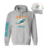 Kit Sudadera + Gorra Sublimada Modelo Miami Dolphins