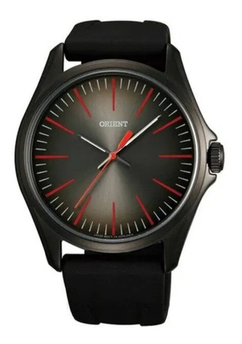 Reloj Orient Hombre Caucho Negro Con Detalle Rojo Fqc0s00aa0