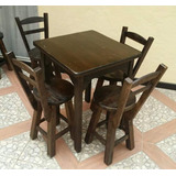 Juego Mesa   Comedor Rustico 4 Sillas 