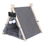 Cama Para Dormir Tipi Para Mascotas, Cama Portátil Gris