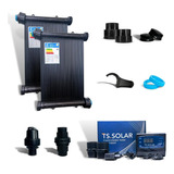 Kit Aquecedor Solar Piscina 30placas De 2mts Rosca+cdt+valvs