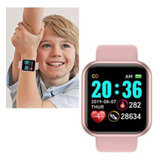 Relogio Smartwatch D20 App Fit Pro Monitoramento De Saúde Caixa Rosa-claro Pulseira Rosa-claro