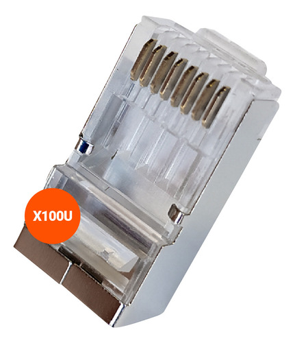 Pack X 100 Fichas Plug Rj45 Categoria 6 Ftp Blindadas Glc