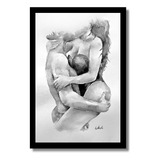 Quadro Sensualidade Casal  Amor Paixão Quarto Moldura 60x40