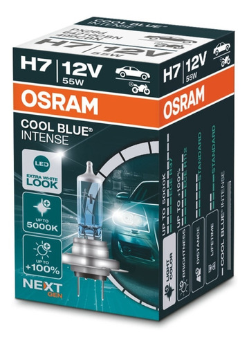 Lampara H7 Osram Cool Blue Intense 12v 55w +20%  - Nolin