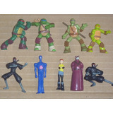 Las Tortugas Ninja Mutantes Set De 9 Figuras + Bolsa