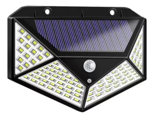 Aplique Reflector Solar 100 Led Recargable Luz Fria Exterior