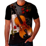 Camiseta Camisa Violino Instrumento Mc Musica  Musical K04