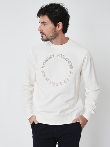 Polerón Monotype Roundall Logo Blanco Tommy Hilfiger