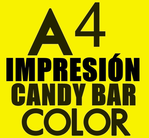 25 Impresiones Color A4 Candy Bar Papel Ilustración 250grs. 