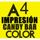 25 Impresiones Color A4 Candy Bar Papel Ilustración 250grs. 