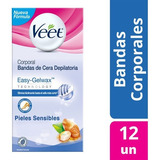 Veet Bandas Depilatorias Corporales Para Piel Sensible 12u