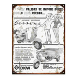 Cartel Chapa Publicidad Antigua 1961 Moto Dkw 125cc L223
