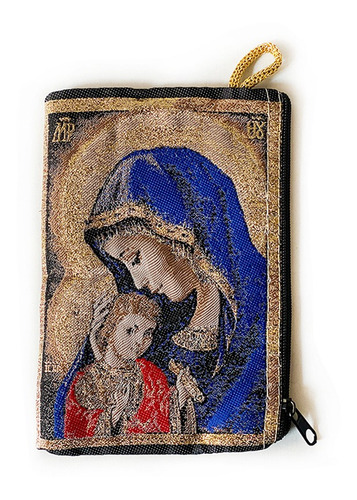 Carterita Pequeña Religiosa - La Virgen Y El Niño - Azul